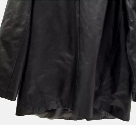Vintage Y2K Banana Republic Leather Jacket L Blazer Men’s Moto Western Trench - Picture 7 of 10